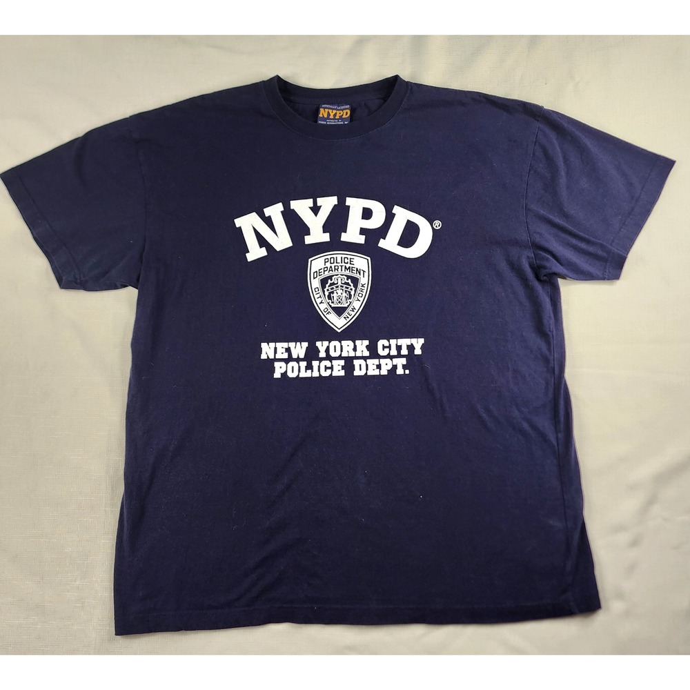 NYPD Mens T Shirt 2XL Navy Blue New York City Police Dept Graphic Tee Torkia